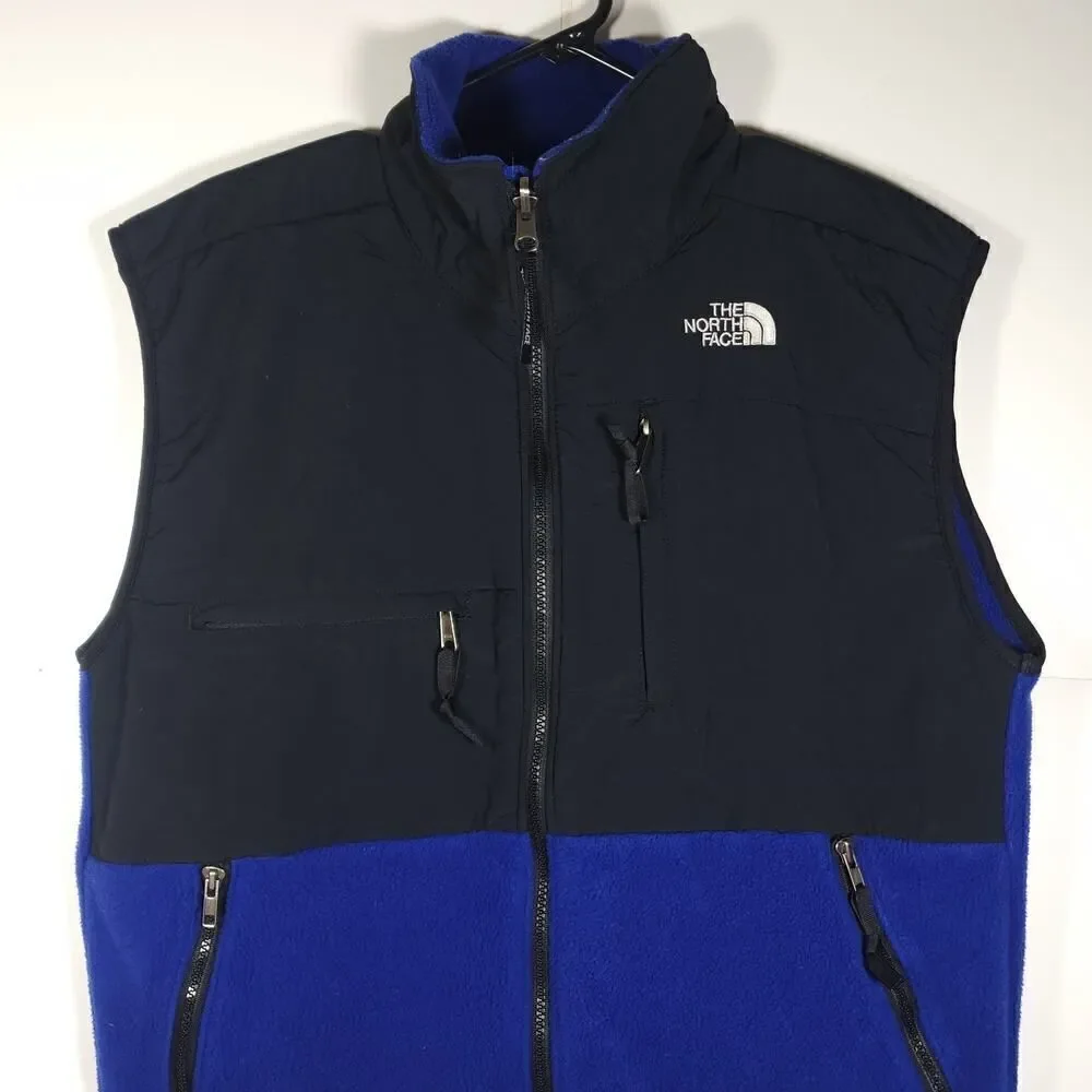 The North Face Men's Denali Vintage Blue Black Sz Medium Full Zip Fleece Vest